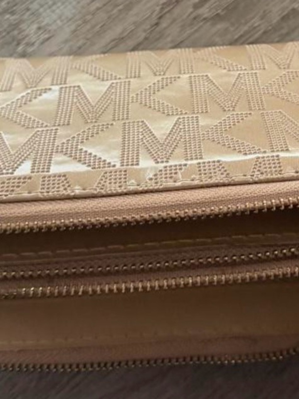 MK Tan Logo Wallet with Gold Plate - Picture 4 of 4